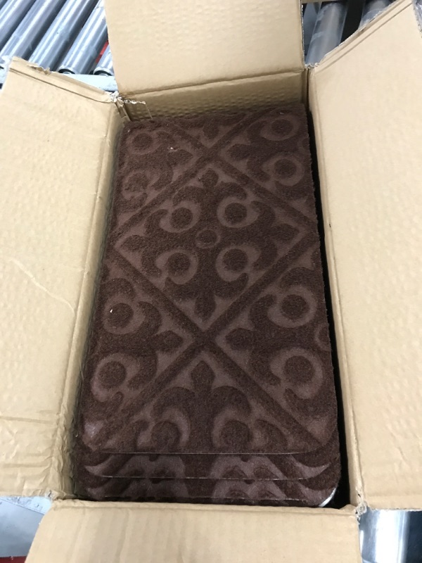 Photo 1 of Wansimoo Non-Slip Stair Treads,Carpet Stair Treads for Wooden Steps & Tile Steps.Suitable for The Elderly,Children and Pets with Reusable Adhesive.Brown,8"x30"(15 in Pack)