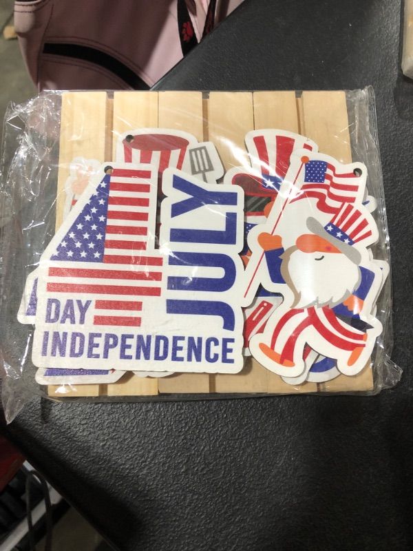 Photo 1 of 3 pcs patriotic wooden decor