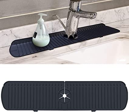 Photo 1 of 24 inch Faucet Sink Splash Guard Mat,Silicone Kitchen Faucet Mat,Faucet Drying Mat, Silicone Sink Faucet Mat Splash Guard, Silicone Faucet Water Catcher Mat for Kitchen Bathroom Farmhouse
