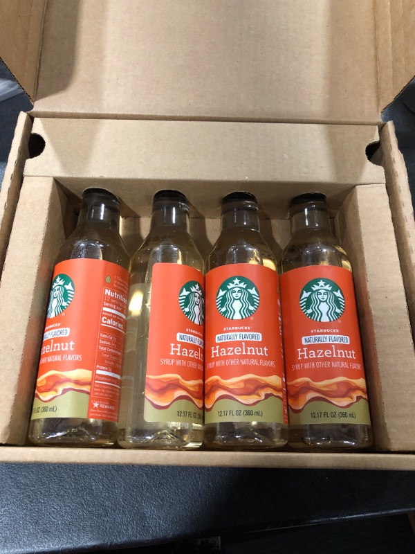 Photo 1 of 4 pack of Hazelnut 12.17 fl oz Starbucks syrup