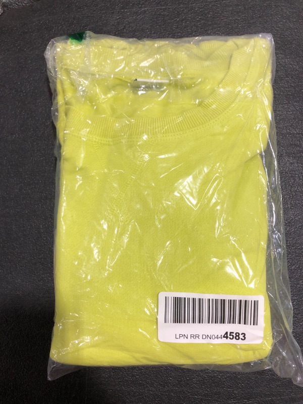 Photo 2 of Amazon Essentials Women's French Terry Fleece Crewneck Sweatshirt (Available in Plus Size) Medium Lime Green. 