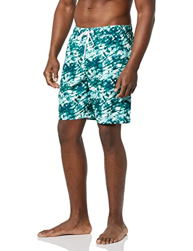 Photo 1 of Amazon Essentials Men's 9" Quick-Dry Swim Trunk, Aqua Green, Tie Dye, Medium
