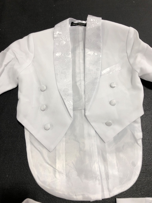 Photo 1 of YOUTH BOYS' WHITE TUXEDO SUIT. SIZE 3. PRIOR USE. 