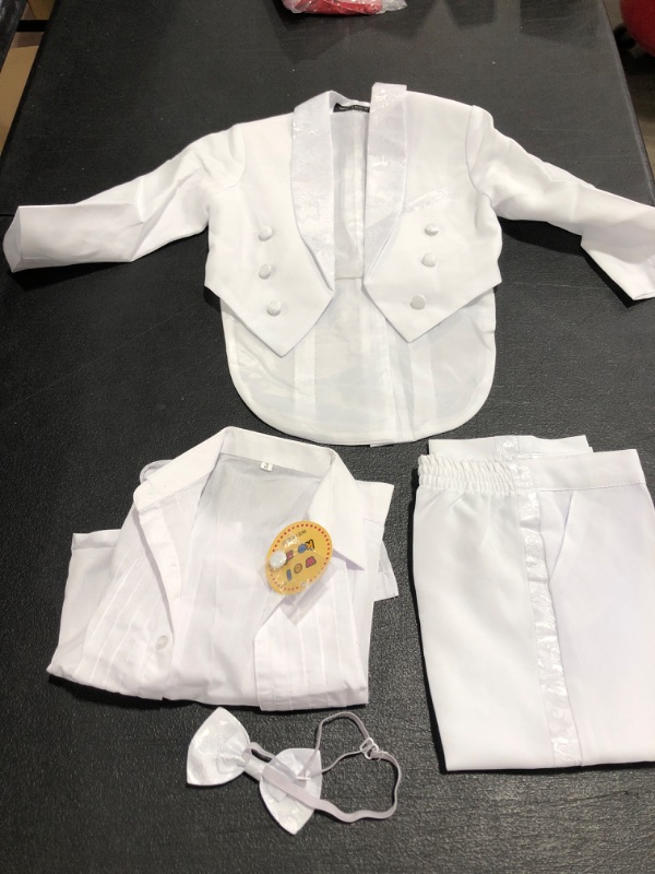 Photo 2 of YOUTH BOYS' WHITE TUXEDO SUIT. SIZE 3. PRIOR USE. 