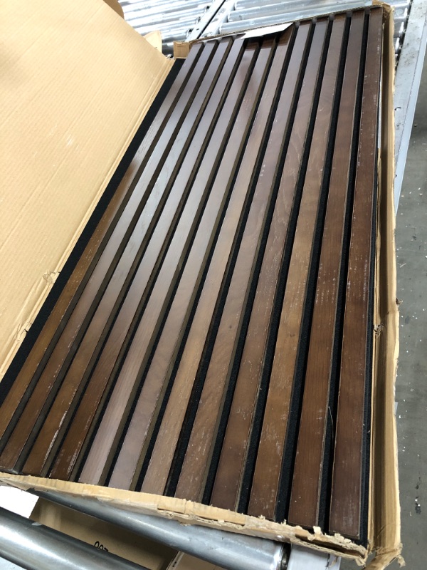 Photo 2 of Acoustic Slat Wood Soundproof Wall Panels with Foam 2PCS Walnut 43.3IN Height walnut 2