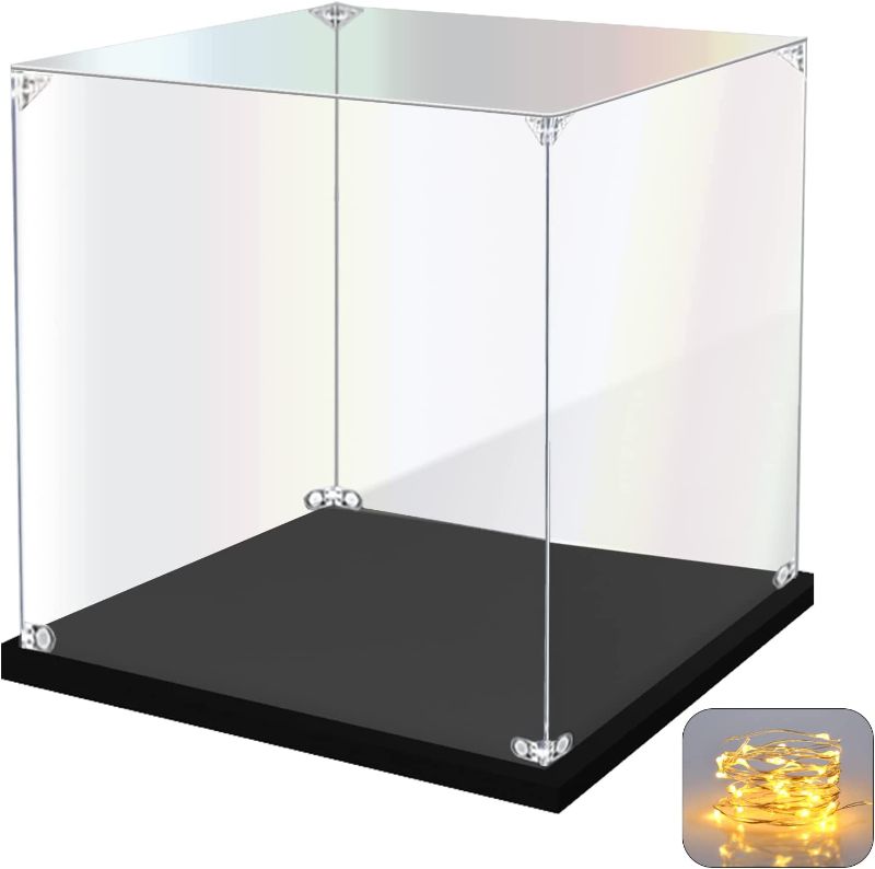 Photo 1 of Acrylic Display Case for Collectibles Assemble Clear Acrylic Display Box for Lego Alternative Glass Case for Display Figures Doll Toys Home Storage(12x12x12 inch, 30x30x30 cm)
