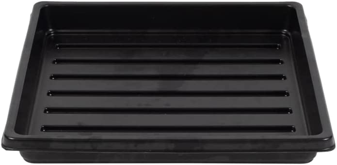 Photo 1 of 10-Pack Microgreen Seed Starter Grow Trays for Seedlings, Shallow Plants Seeding Flats Standard 1010 Tray no Holes (Black 10.5 x 10.5 inches Square Trays)