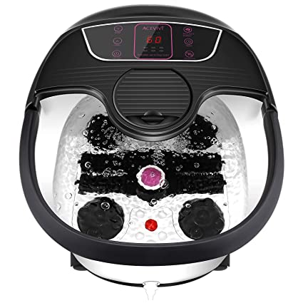 Photo 1 of ACEVIVI Multi Mode Home Portable Adjustable Heated Massaging Foot Spa Bath Soaking Tub with Maize Roller, Bubble Jets and Red Light, Black
