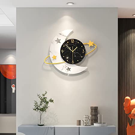 Photo 1 of YIJIDECOR Large Wall Clocks for Living Room Decor Modern Silent Wall Clock Battery Operated Non-Ticking Quartz for Bedroom Office Kitchen School Indoor Metal Glass Wall Watch Clock for Home Decoration
