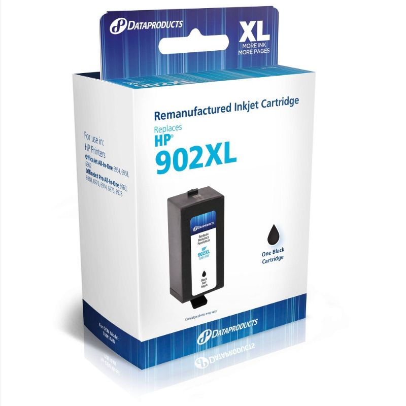 Photo 1 of Remanufactured Black XL High Yield Single Ink Cartridge - Compatible with HP 902XL Ink Series (T6M14) - Dataproducts
