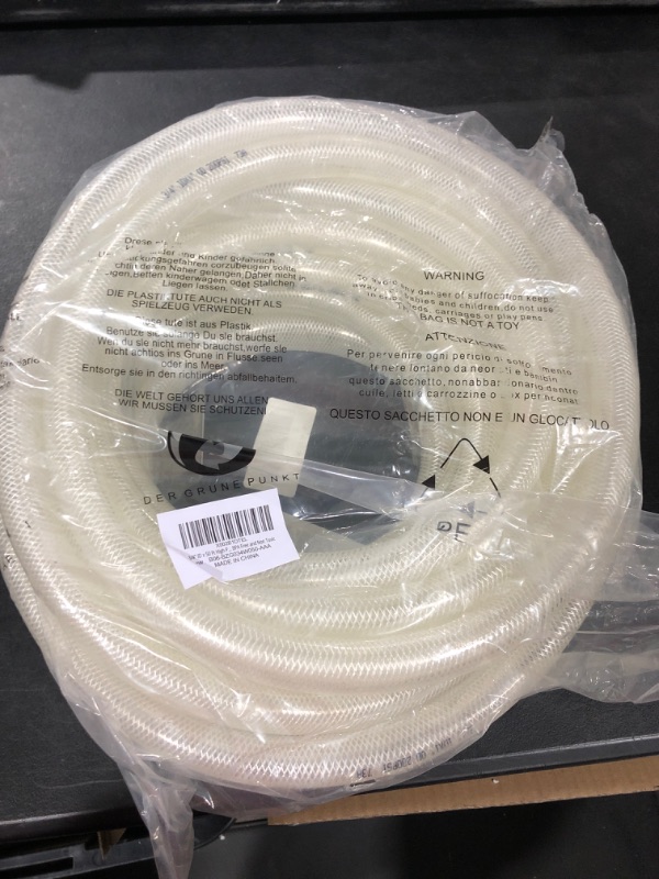 Photo 2 of 3/4" ID x 50 Ft High Pressure Braided Clear PVC Vinyl Tubing Flexible Vinyl Tube, Heavy Duty Reinforced Vinyl Hose Tubing, BPA Free and Non Toxic