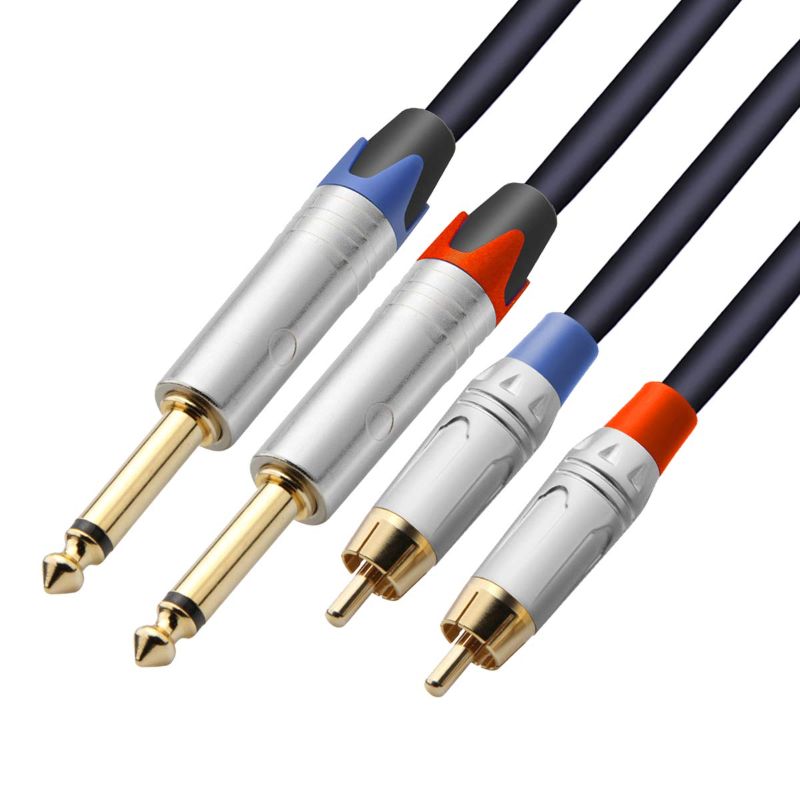 Photo 1 of tisino RCA to 1/4 Cable, Dual RCA to Dual 1/4 inch TS Stereo Audio Interconnect Cable Patch Cords - 3.3 feet 