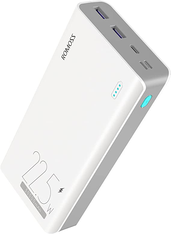 Photo 1 of ROMOSS 30000mAh 22.5W USB C Portable Charger Power Bank with PD20W Fast Charging,PD3.0 QC4.0 Phone Battery Pack with 3 outputs&3 inputs,Compatible with iPhone,Samsung,iPad and More(Sense8F)
