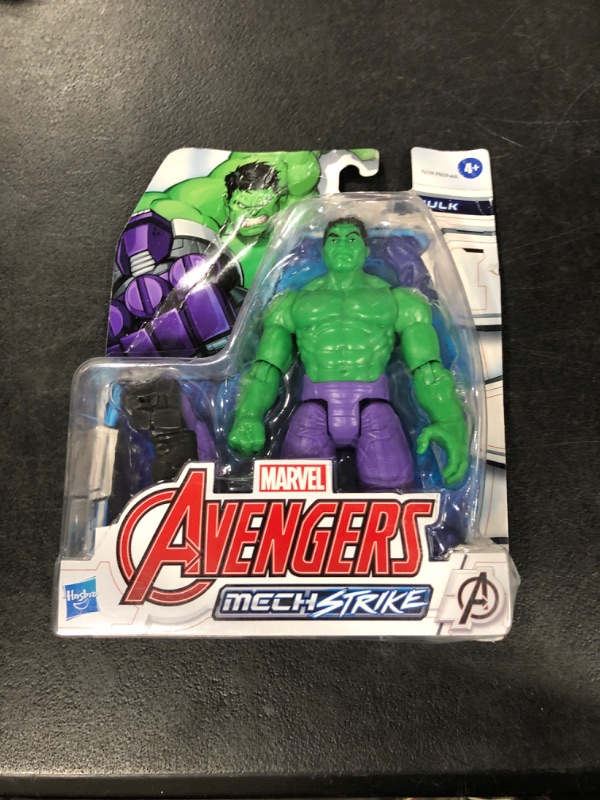 Photo 2 of Avengers Marvel Mech Strike 6-inch Scale Action Figure Toy Hulk with Compatible Mech Battle Accessory, for Kids Ages 4 and Up , Black