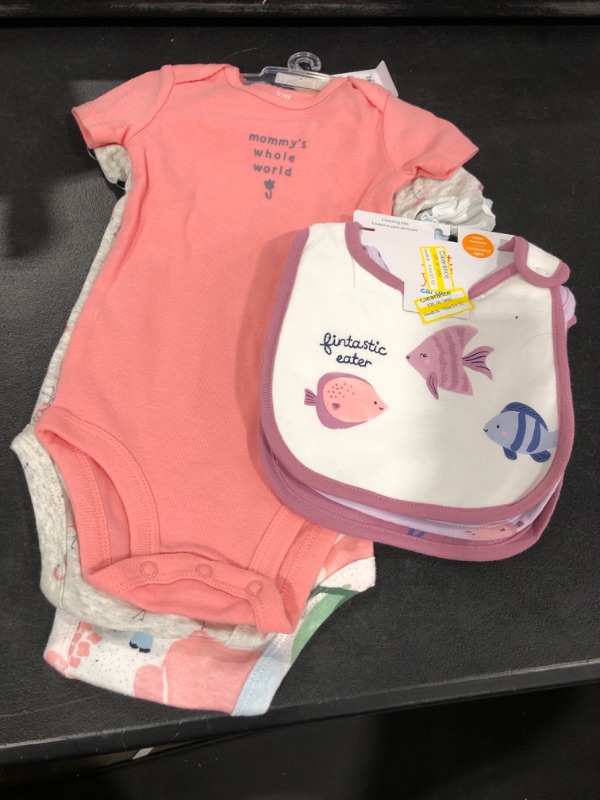 Photo 2 of Baby Girls' 3pk Flamingo Floral Bodysuit - Just One You® Made by Carter's Pink/Gray WITH BIBS 9M
