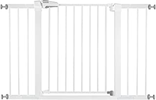 Photo 1 of BABELIO Metal Baby Gate Dog Gate 29-48 Inch Extra Wide Pet Gate for Stairs & Doorways, Pressure Mounted Walk Thru Child Gate with Door, NO Need Tools NO Drilling, with Wall Cups
