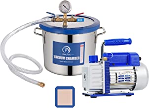Photo 1 of 2 Gallon Tempered Glass Lid Vacuum Chamber with Pump, Degassing Chamber and 3CFM Single Stage Vacuum Pump, No Oil Included, Perfect for Stabilizing Wood https://a.co/d/0o78QPm