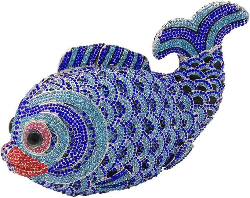 Photo 1 of Boutique De FGG Lovely Mini Fish Rhinestones Handbags Minaudiere Crystal Clutch Purses Women Evening Bags Party Cocktail