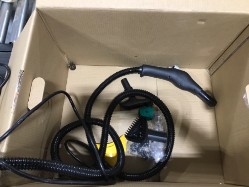 Photo 2 of McCulloch MC1275 Heavy-Duty Steam Cleaner with 18 Accessories, Extra-Long Power Cord, Chemical-Free Pressurized Cleaning for Most Floors, Counters, Appliances, Windows, Autos, and More, Yellow/Grey