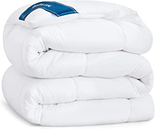 Photo 1 of  Quilted White Comforters Queen Size, All Season Down Alternative Queen Size Bedding Comforter with Corner Tabs