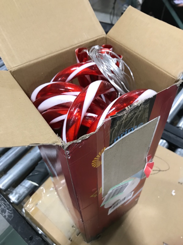 Photo 1 of 24.5" Candy Cane Lights with Stakes, 12 Packs Large Christmas Pathway Lights Outdoor, 8 Light Modes Candy Cane Pathway Markers Christmas Decorations for Yard Patio Garden Walkway Sidewalks