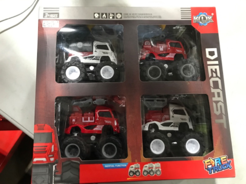 Photo 1 of 4 PACK DIECAST TODDLER FIRE TRUCK TOYS 