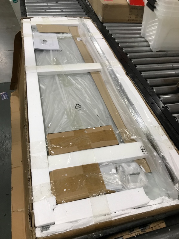 Photo 1 of SIEPUNK Folding Glass Shower Doors for Bathtub, 36 in. W x 55 in. H Pivot Frameless Tub Shower Door, Tempered Glass Shower Panel Screen, Chrome