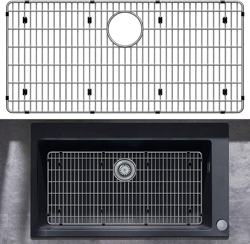 Photo 1 of 27-1/2" x 13-1/2" x 1-1/4" Sink Protectors for Kitchen Sink - Sink Bottom Grid - Stainless Steel Sink Protector - Sink Grate for Bottom of Kitchen Sink - Kitchen Sink Rack
