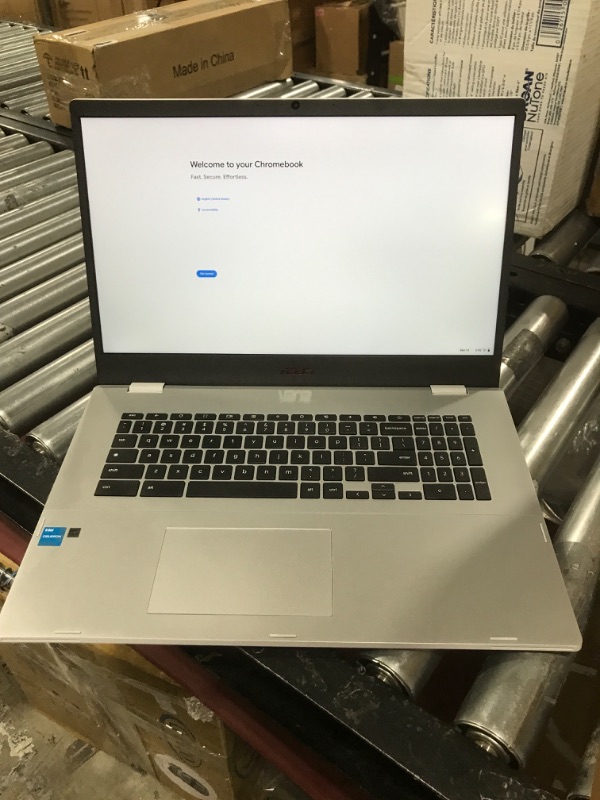 Photo 3 of ASUS - 17.3'' Chromebook - Intel Celeron N4500 - 4GB Memory - 64GB eMMC - Transparent Silver (CBX170C)