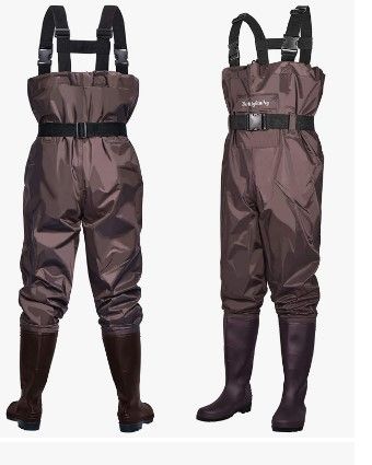 Photo 1 of Dark Lightning Fly Fishing Waders with Boots (size 7 - Unisex)