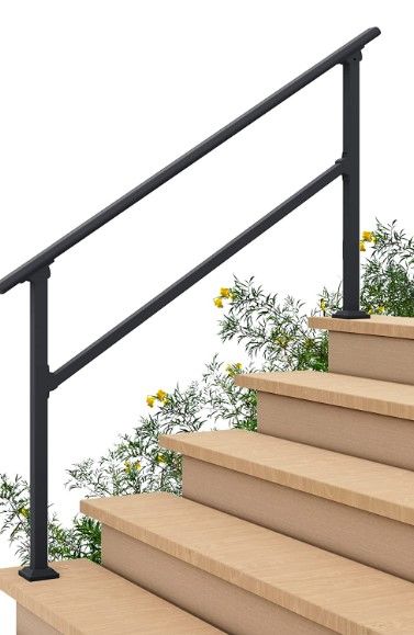 Photo 1 of 4 ft handrails for outdoor stairs - black