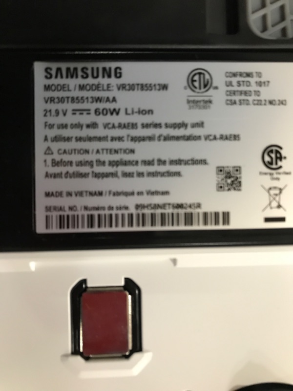 Photo 1 of SAMSUNG Jet Bot+ Robot Vacuum Cleaner w/ Clean Station, Automatic Emptying, Precision Cleaning, 5-Layer Filter, Intelligent Power Control for Hardwood Floors, Carpets, Area Rugs, VR30T85513W/AA, White Jet Bot +