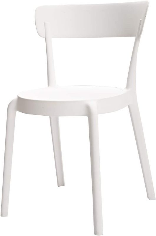 Photo 1 of Amazon Basics White, Armless Bistro Dining Chair-Set of 2, Premium Plastic
