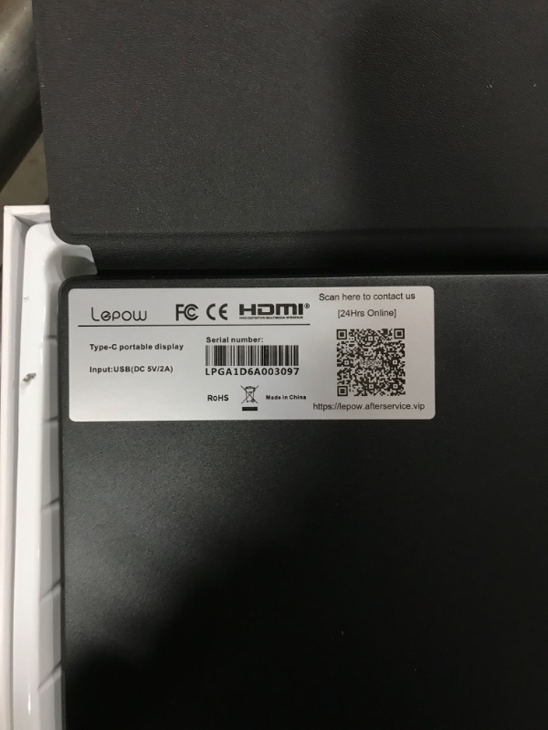 Photo 1 of Lepow Portable Monitor Z1-Gamut Laptop Display 15.6'' FHD [Improved Color Gamut] IPS 1080P Ultra-Slim Type-C & HDMI Travel Monitor, Dual Speakers, Ideal for Laptops PCs Phones Switch PS4/3 Xbox