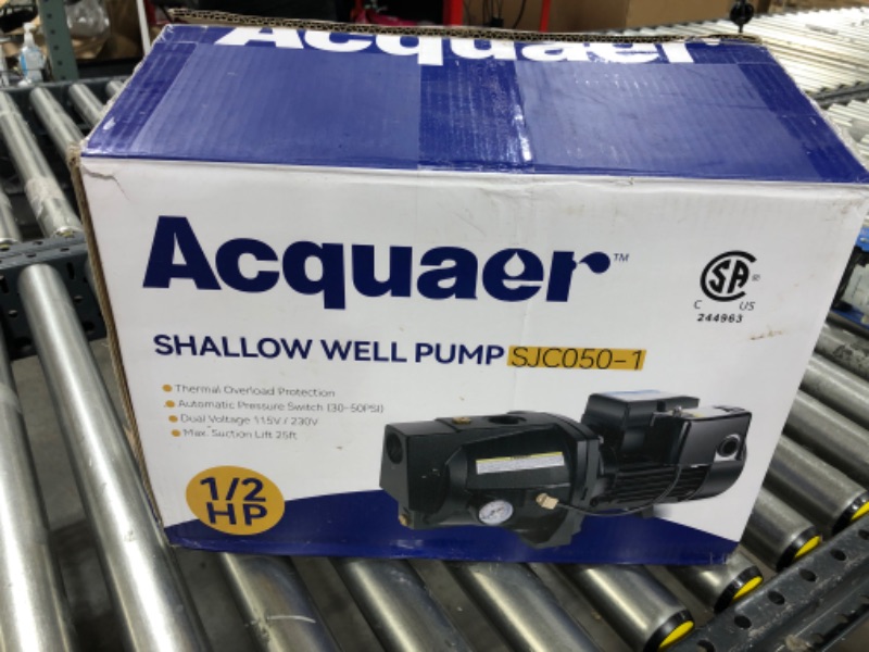 Photo 6 of Acquaer 1/2HP Shallow Well Jet Pump,Cast Iron, Well Depth Up to 25ft, 115V/230V Dual Voltage, Automatic Pressure Switch,Versatile Pump for Garden, Lawn, Farm