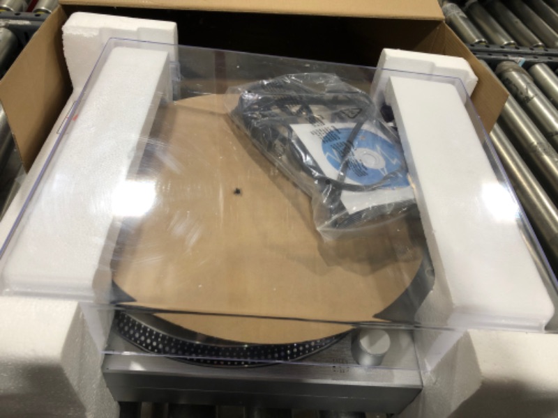 Photo 1 of DIGITNOW High Fidelity Belt Drive Turntable, Vinyl Record Player with Magnetic Cartridge, Convert Vinyl to Digital, Variable Pitch Control &Anti-Skate Control silver
