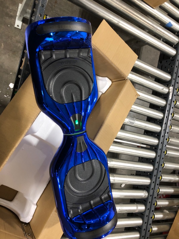 Photo 2 of Flash Wheel Hoverboard 6.5 Bluetooth Speaker with LED Light Self Balancing Wheel Electric Scooter - Chrome Blue