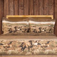 Photo 1 of Blue Ridge Trading - Wild Horses Comforter Set - Brown