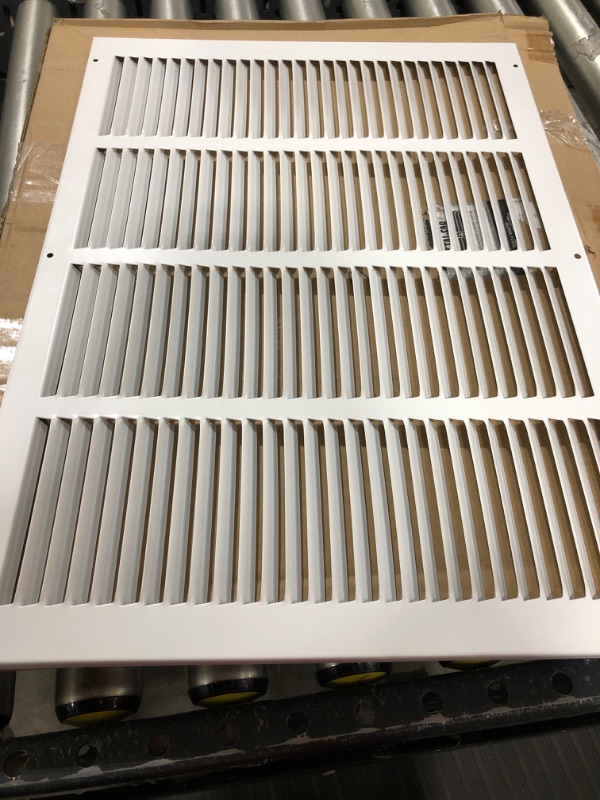 Photo 2 of 20"w X 14"h Steel Return Air Grilles - Sidewall and Ceiling - HVAC Duct Cover - White [Outer Dimensions: 21.75"w X 15.75"h] 20 X 14 White