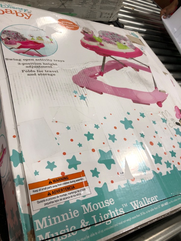 Photo 4 of Disney Baby Minnie Mouse Music and Lights Baby Walker with Activity Tray (Garden Delight)