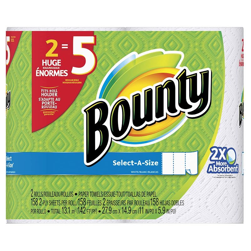 Photo 1 of 2 PKS Bounty Select-A-Size Paper Towels, White, Huge Roll, 2 Count