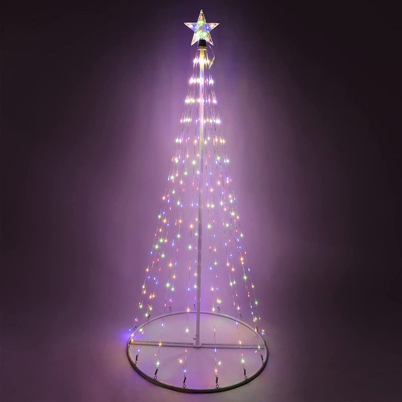 Photo 1 of  6FT Animated Christmas Cone Tree Yard Light Decorations 