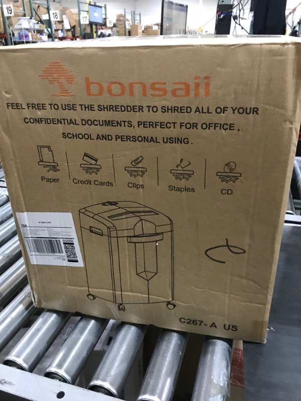 Photo 3 of Bonsaii 16-Sheet Office Paper Shredder, 40-Minute Home Office Heavy Duty Shredder, Crosscut Shredders for CD, Credit Card, Mails, Staple, Clip, with 4 Casters & 5.3 Gal Pullout Basket (C267-A) 1 6 Sheet-5.3 Gal