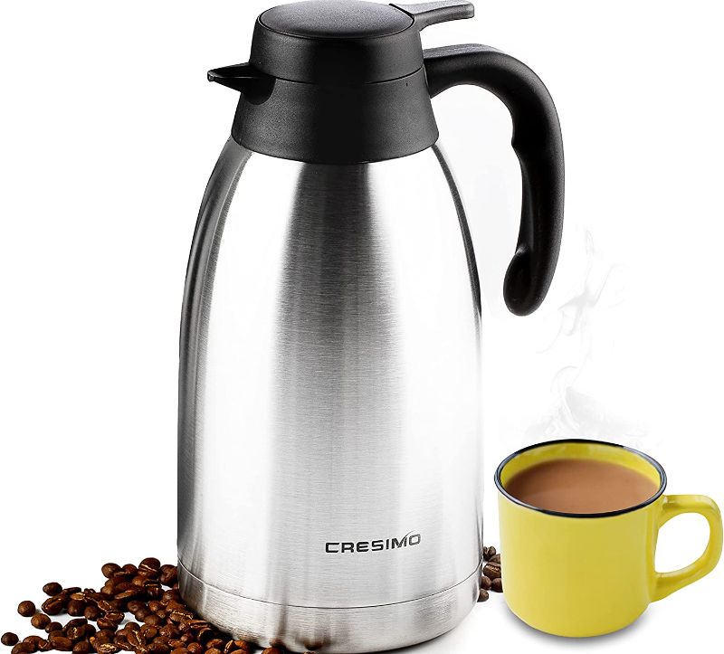 Photo 1 of 68Oz Thermal Coffee Carafe - Insulated Stainless Steel Double Walled Vacuum Flask/Thermos - Coffee Carafes For Keeping Hot Coffee & Tea For 12 Hours - Cresimo Coffee Dispenser
