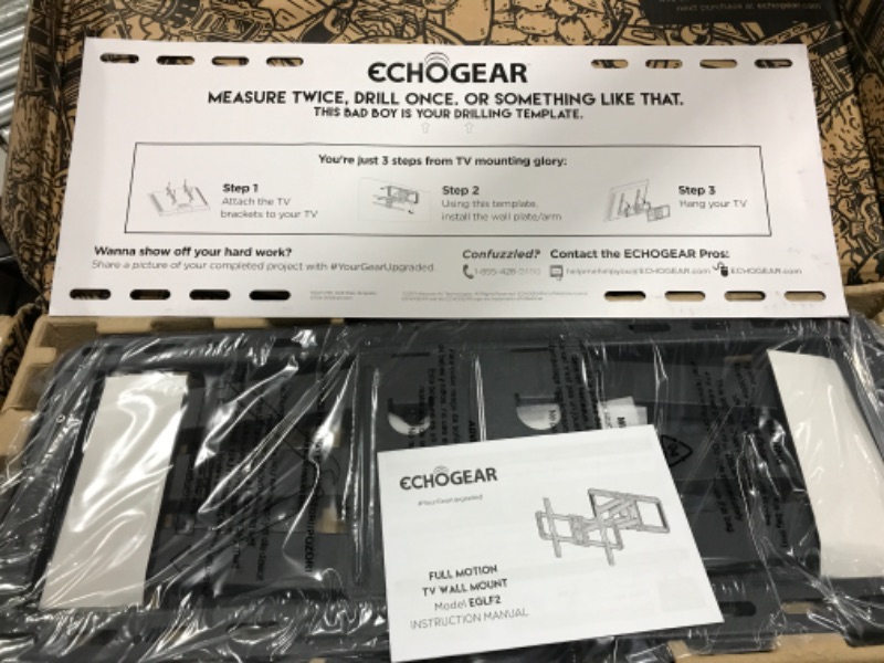 Photo 2 of ECHOGEAR TV Wall Mount for Large TVs Up to 90" - Full Motion With Smooth Swivel, Tilt, & Extension - Universal Design Works with Samsung, Vizio, LG & More - Come With Hardware & Wall Drilling Template