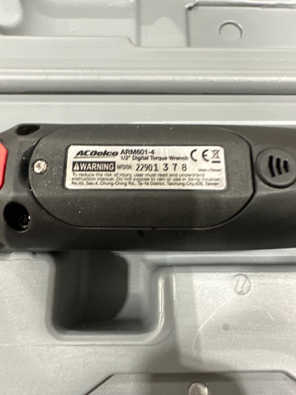 Photo 3 of ACDelco ARM601-4 1/2" (14.8 to 147.5 ft-lbs.) Heavy Duty Digital Torque Wrench with Buzzer and LED Flash Notification-ISO 6789 Standards with Certificate of Calibration
