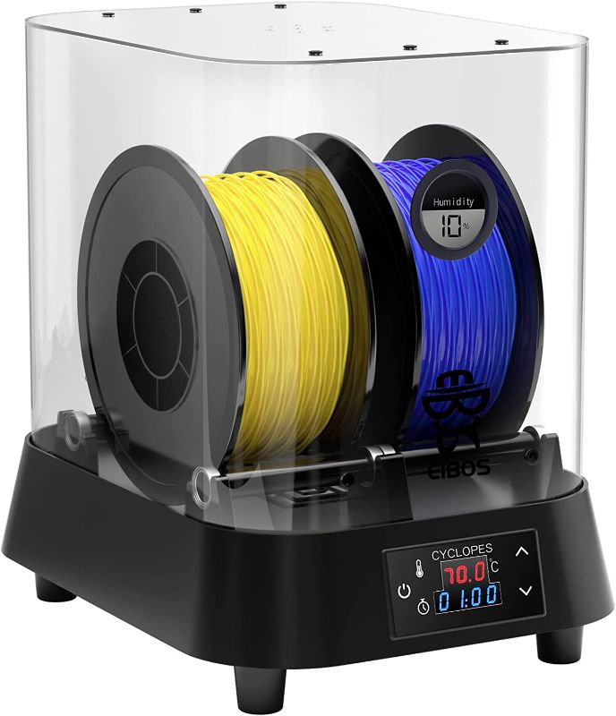 Photo 1 of EIBOS 3D Printer Filament Dryer Box, 3D Filament Storages with Fan, Keeping Filaments Dry During 3D Printing, Compatible with 2 Rolls 1.75mm 2.85mm 3.00mm PLA PETG ABS, Spool Holder
