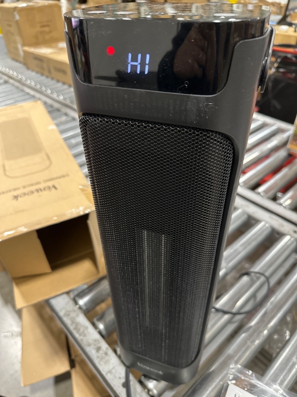 Photo 1 of 24" Space Heater, Voweek 1500W PTC Fast Heating Ceramic Heater for Office, Large Room, Indoor Use, Bedroom, Electric Heater with Thermostat, Remote, 3 Modes, ETL Certified, 12H Timer, 90° Oscillating Black