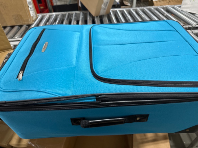 Photo 3 of Rockland Journey Softside Upright Luggage Set, Turquoise, 4-Piece (14/19/24/28) 4-Piece Set (14/19/24/28) Turquoise