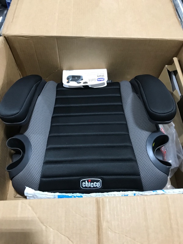 Photo 1 of Chicco GoFit Backless Booster Car Seat, Travel Booster Seat for Car, Portable Car Booster Seat for children 40-110 lbs. | Shark/Black/Grey Shark GoFit